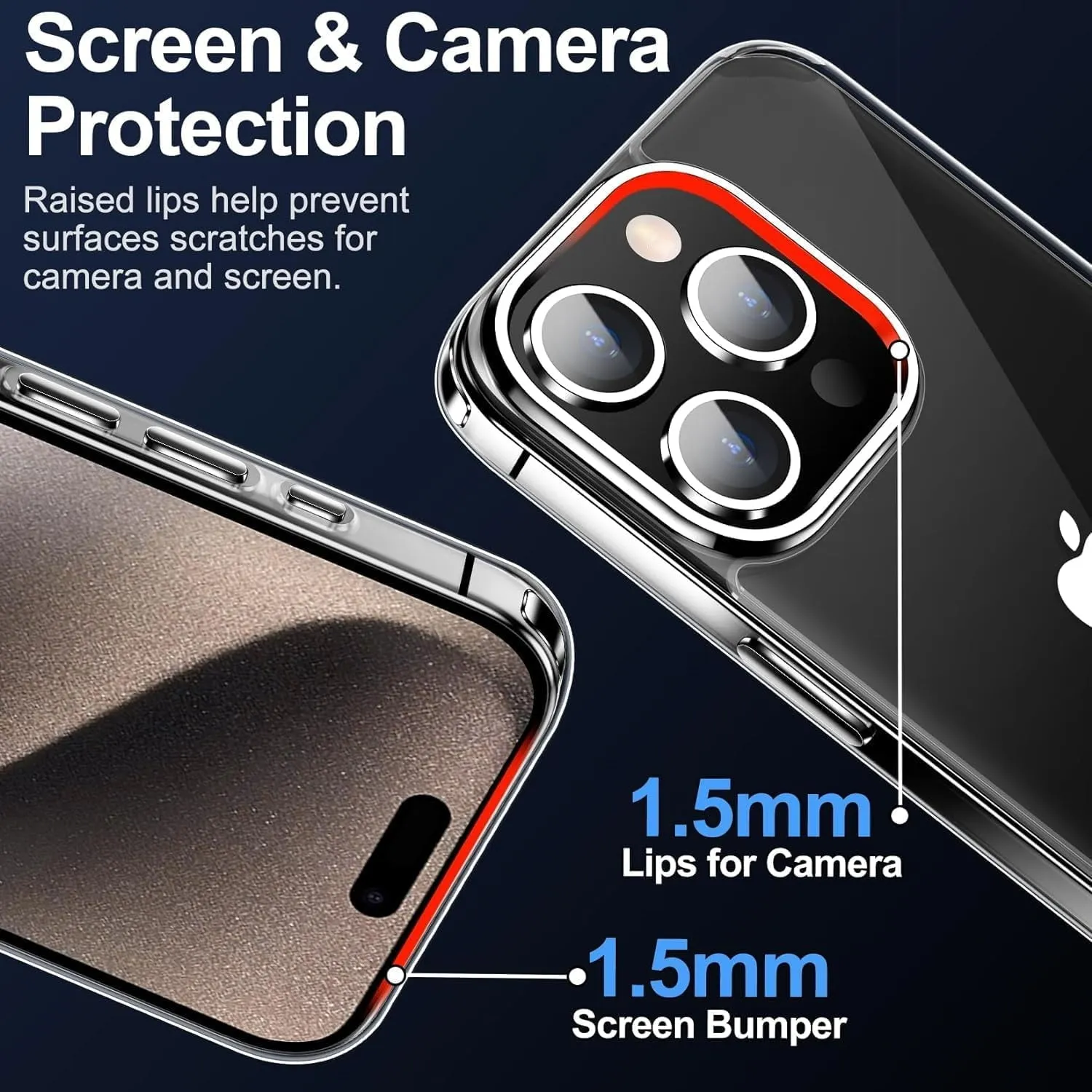 Entronix Case Heavy Duty Transparent Case Designed for Apple iPhone 11 Clear with 2 Screen Protector and Camera Lens, Shockproof Dropproof Slim Case
