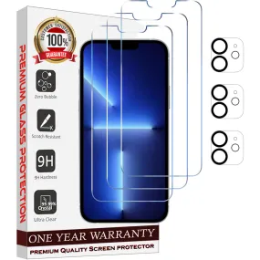 Entronix Case Screen Protector Bundle with Camera Cover Designed for Apple iPhone 12 Clear 9H Hardness,Bubble Free Easy Install, 3 PACK