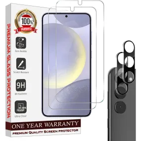 Entronix Case Screen Protector Bundle with Camera Cover for Samsung Galaxy S21 Clear Built Anti Scratch, Bubble Free Easy Install,2 PACK
