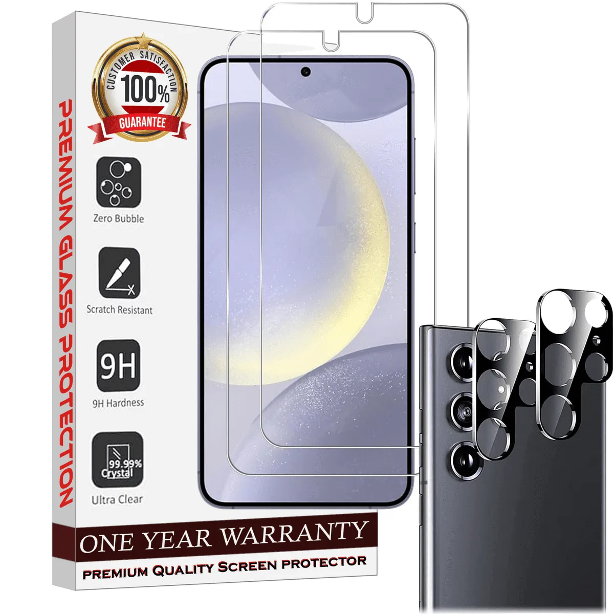 Entronix Case Screen Protector Bundle with Camera Cover for Samsung Galaxy S21 Ultra Clear Built Anti Scratch, Bubble Free Easy Install,2 PACK