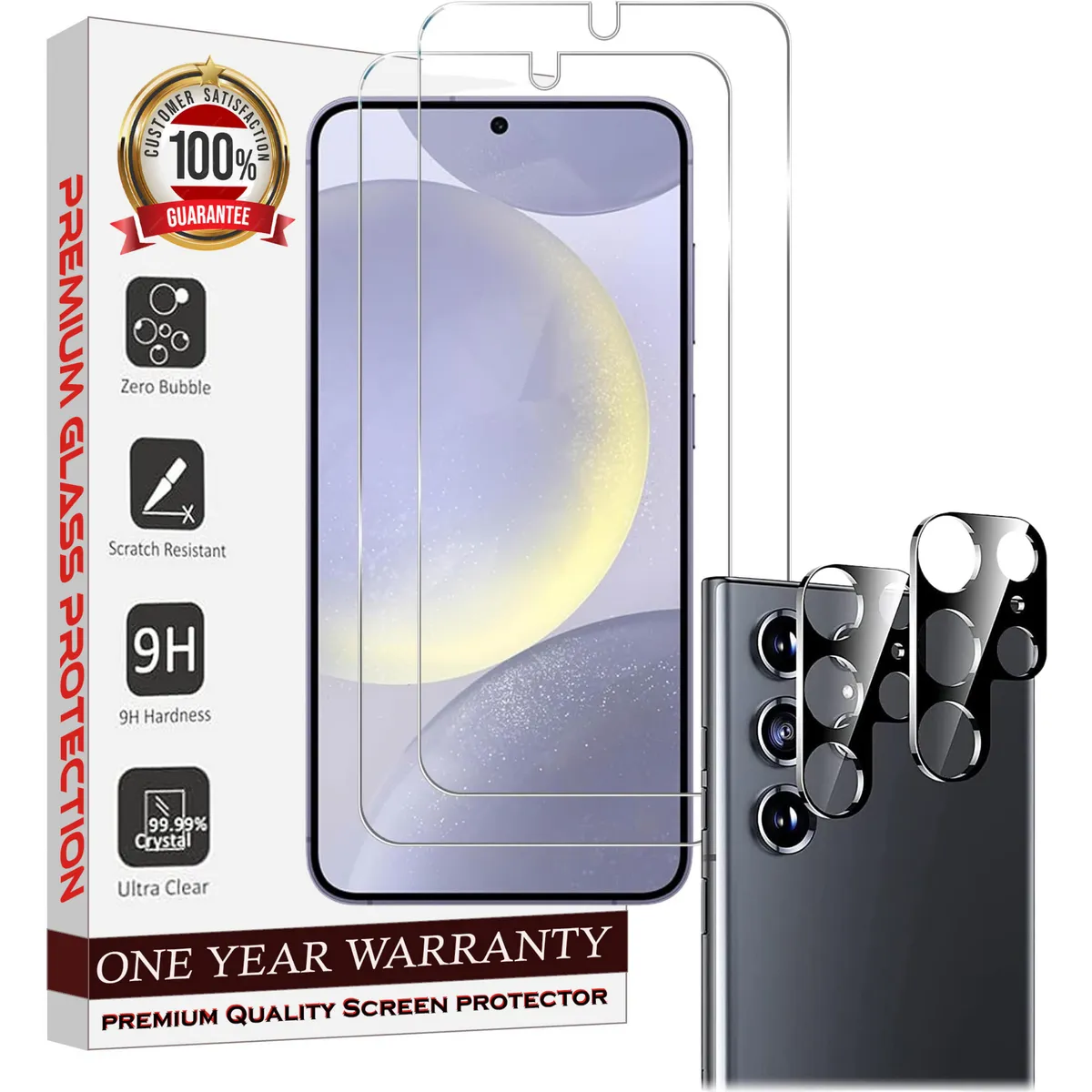 Entronix Case Screen Protector Bundle with Camera Cover for Samsung Galaxy S21 Ultra Clear Built Anti Scratch, Bubble Free Easy Install,2 PACK