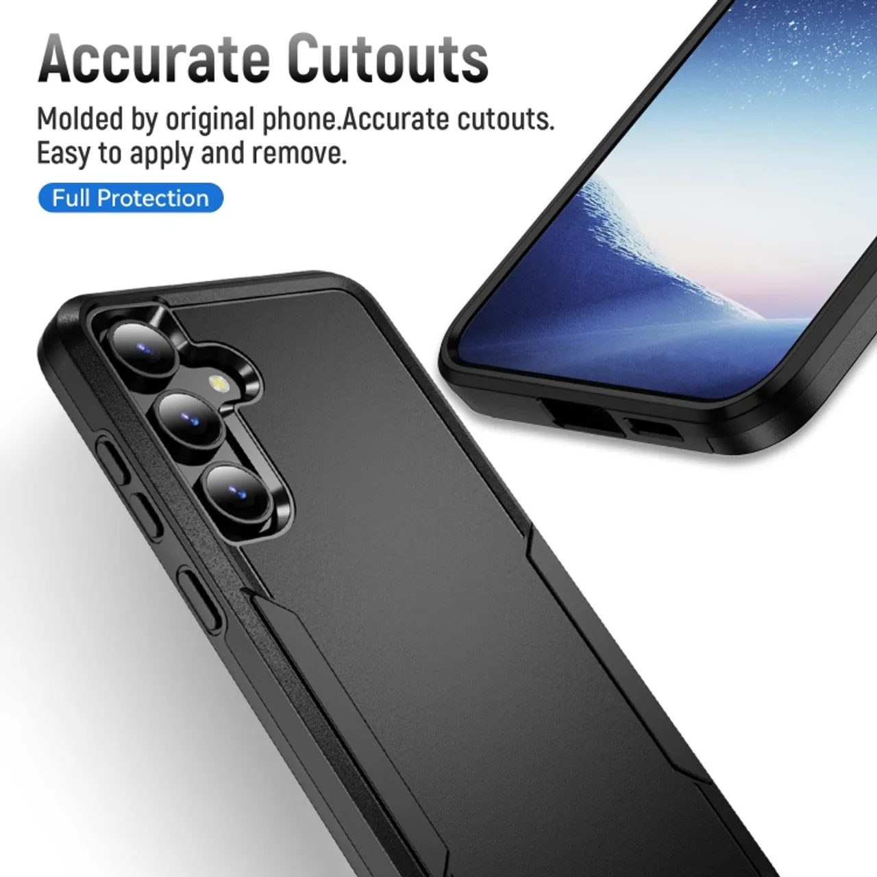 Entronix Heavy Duty Case Designed for Samsung Galaxy A24 Case with 2 Pack Tempered Glass Screen Protector, Shockproof Dropproof Anti-Scratch Case