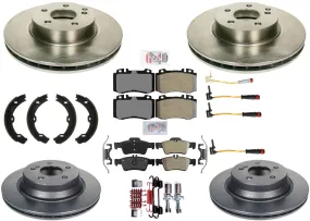 F&R Disc Brake Rotors & Pads for Mercedes Benz E500 2003-2006 Rear Wheel Drive