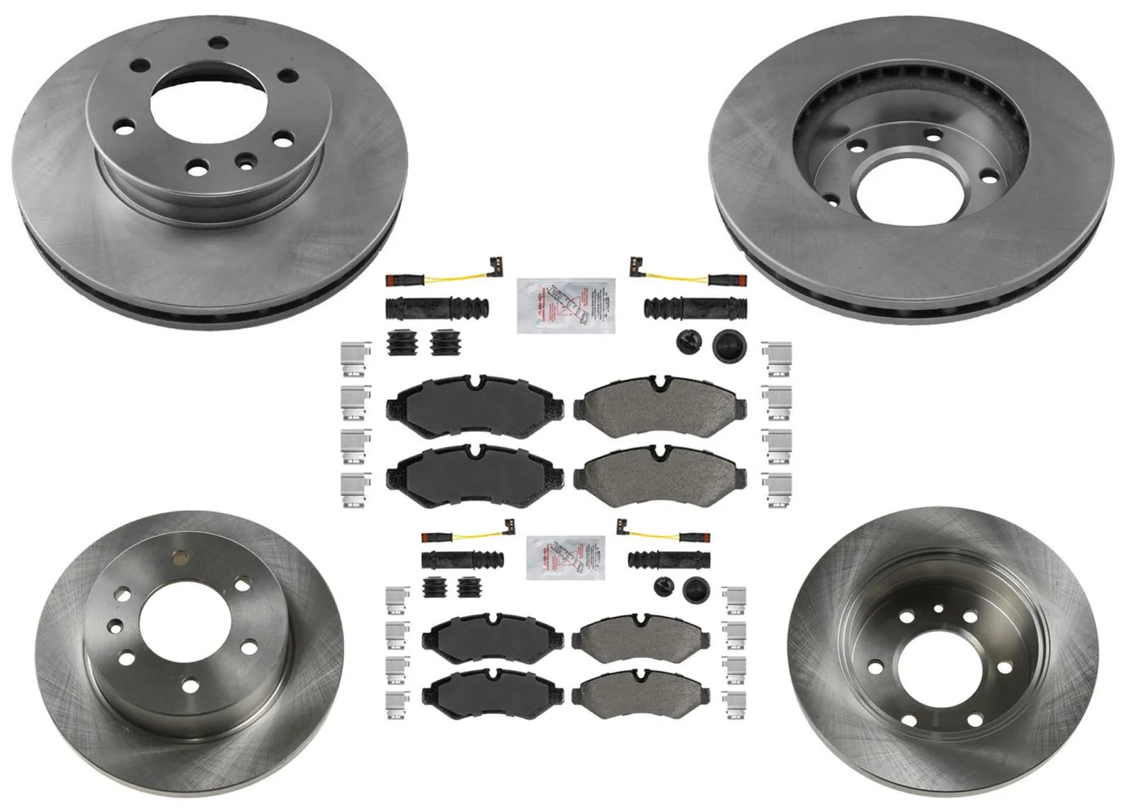 F&R Disc Brake Rotors for Mercedes Benz Sprinter 2500 19-24 w Electric Parking