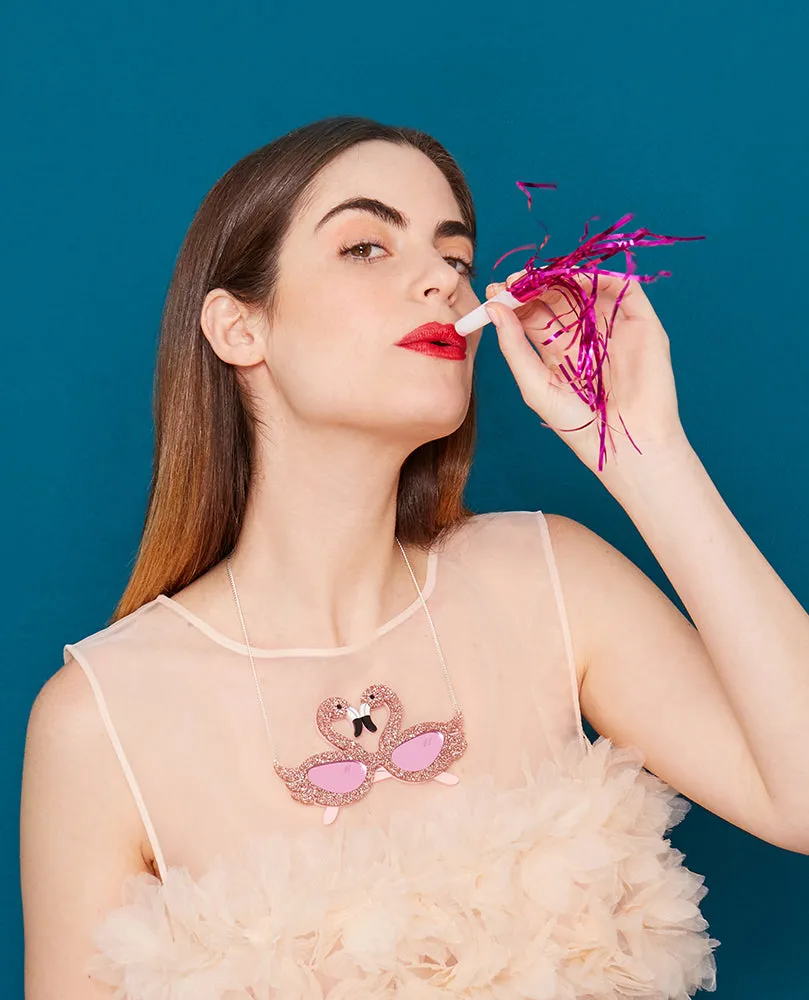 Flamingo-Vision Party Glasses Necklace
