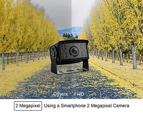 Fookoo Ⅱ HD Backup Camera Syste HD Backup Camera System Kit,1080P 7'' Split Screen Monitor IP69 Waterproof Rear View Camera for Bus/Truck/Trailer/Box/RV/Trailer/Tractor/ 5th Wheel (FHD3)