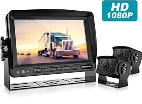 Fookoo Ⅱ HD Backup Camera System Kit,7''1080P Reversing Monitor IP69 Waterproof Rear View Camera,Sharp CCD Chip, 100% Not Wash Up,Truck/Semi-Trailer/Box Truck/RV (FHD2-Wired)