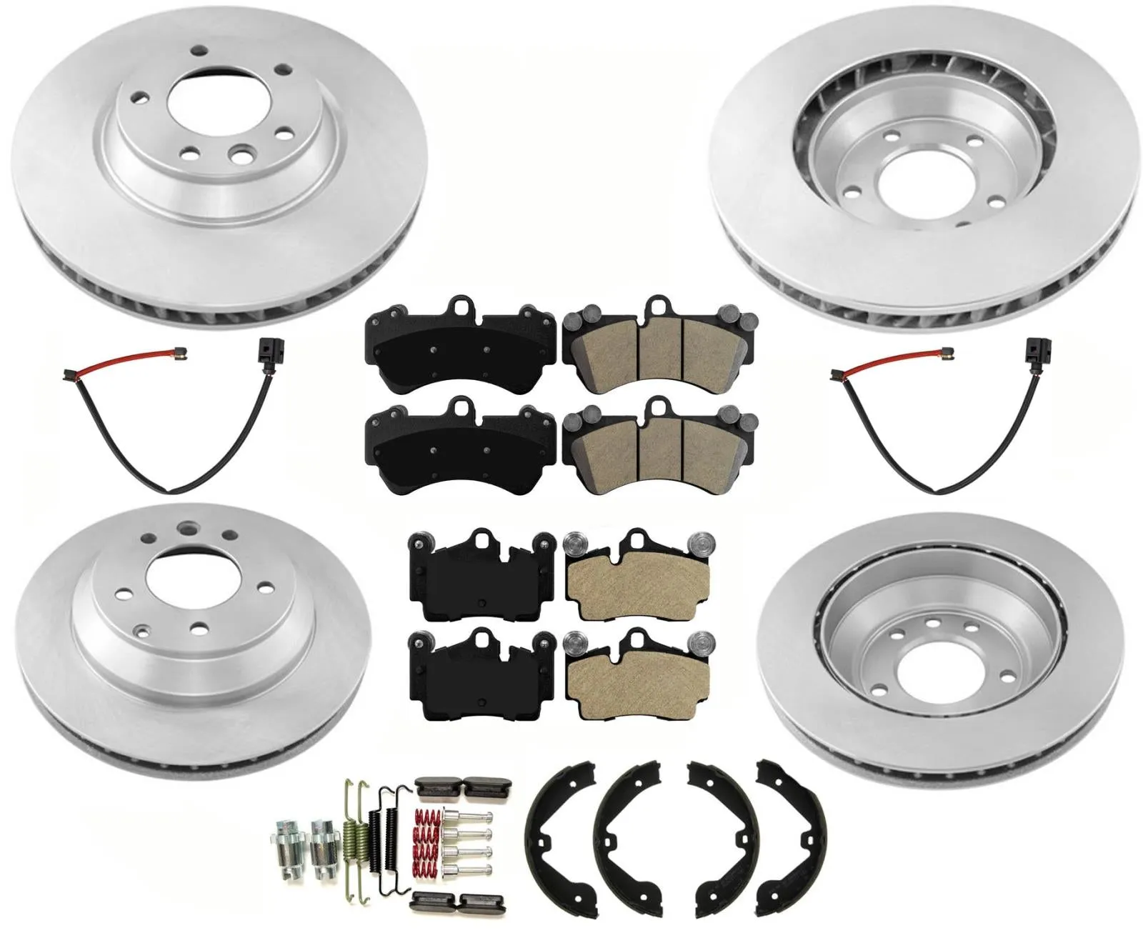 Front 330mm 13" Rotors Brake Pads Sensor for Volkswagen Touareg 04-07 w 17" Rims
