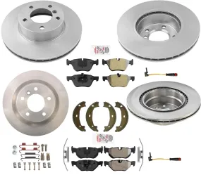 Front & Rear Brake Rotors & Ceramic Pads Sensors for 08-2013 BMW 128i
