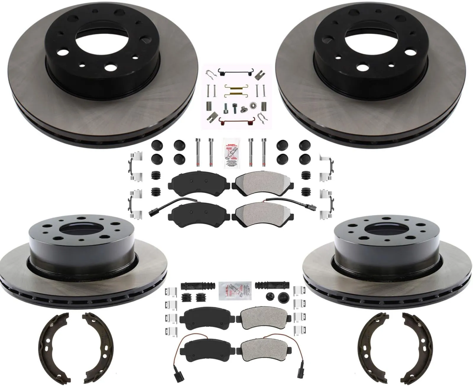 Front & Rear Vented High Carbon Brake Rotors & Pads For Ram Promaster 2014-2021