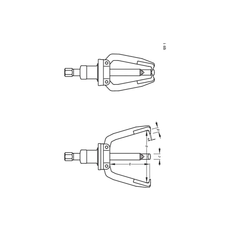 Gedore 1748173 Puller TWIST PULL, 3-Arm Pattern, With Rotating Adjustment 30x130 mm