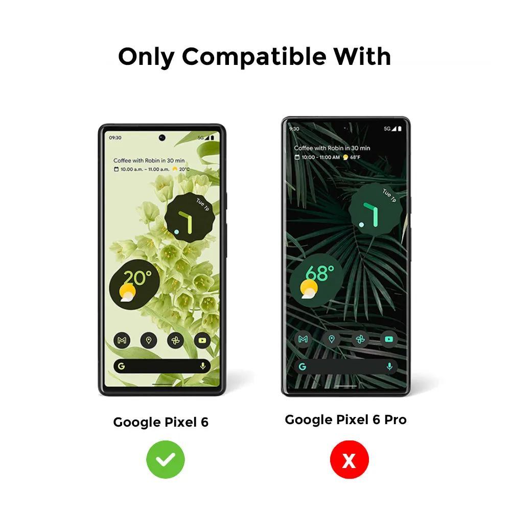 Google Pixel 6 Screen Protector With Camera Lens Protectors | Tempered Glass| Pack of 2| Black