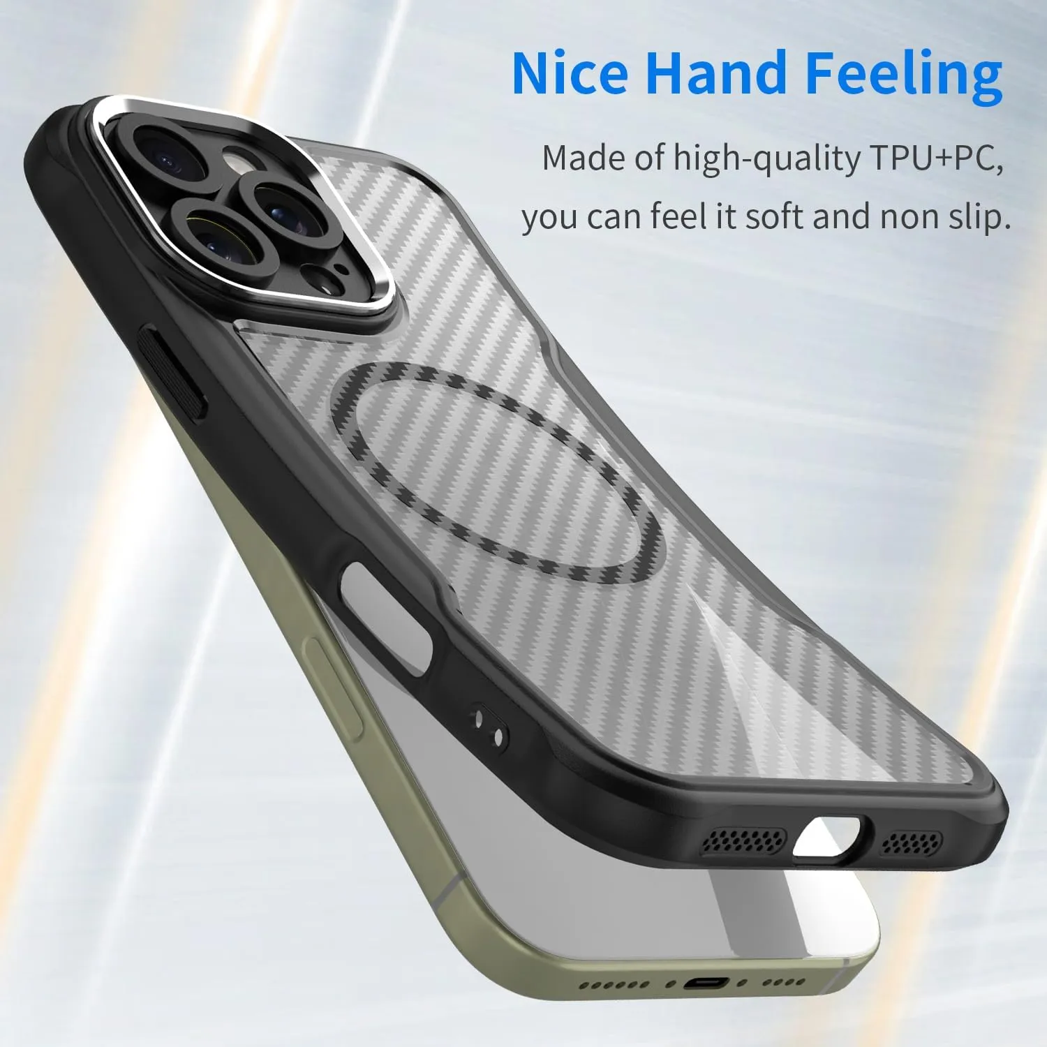 iPhone 16 Pro Max Case Magnetic Compatible MagSafe Wireless Charger Black