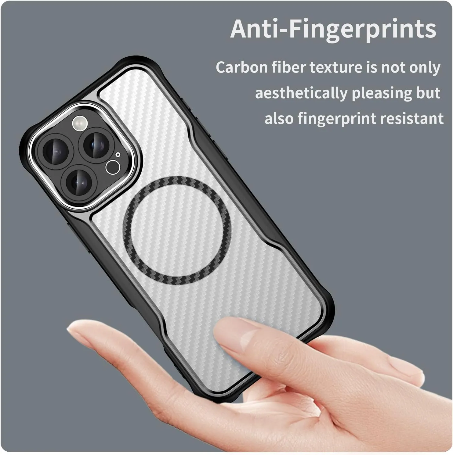 iPhone 16 Pro Max Case Magnetic Compatible MagSafe Wireless Charger Black