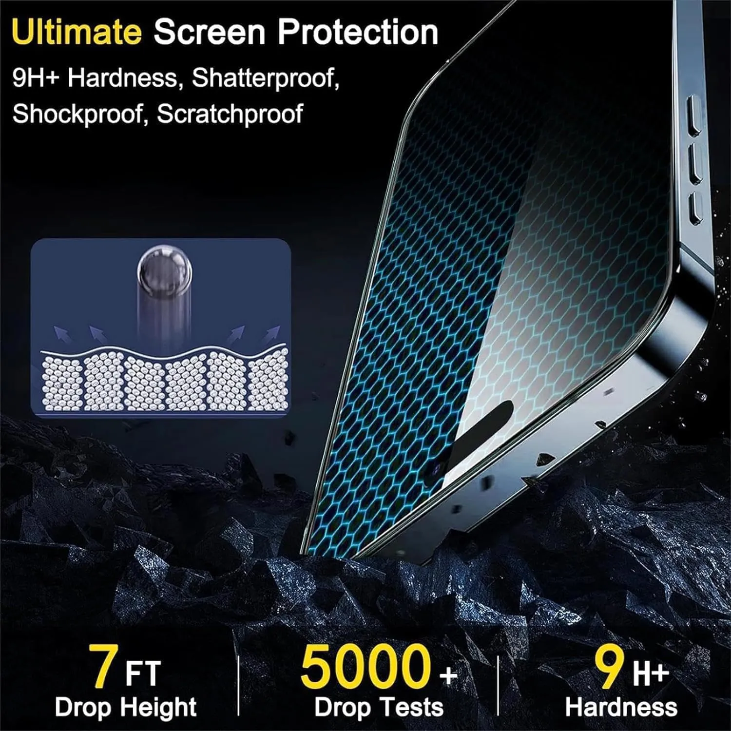 iPhone 16 Pro Max Screen Protector Tempered Glass - 4 Pack