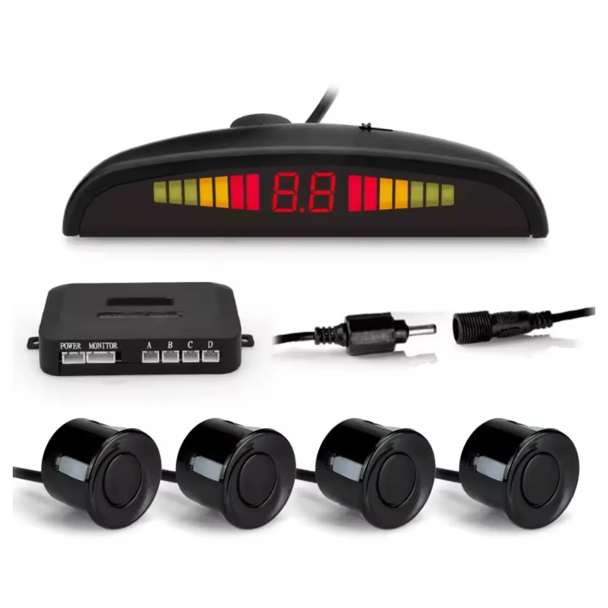 Led Buzzer Reverse Display Parking Sensor Kit - Backup Radar System W24-4-1