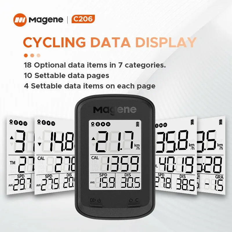 Magene GPS Bicycle Computer Wireless Speedometer C206 Road MTB Bike Bluetooth Cycling Counter