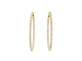Memoire of Paris Diamond Oval Hoop Earrings in 18K Gold