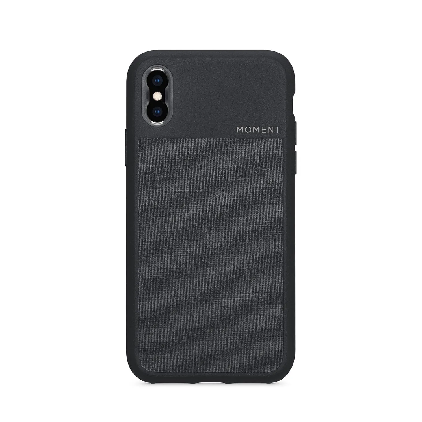 Moment Photo Case Black Canvas for iPhone® XS Fully Compatible with Qi Wireless Charging