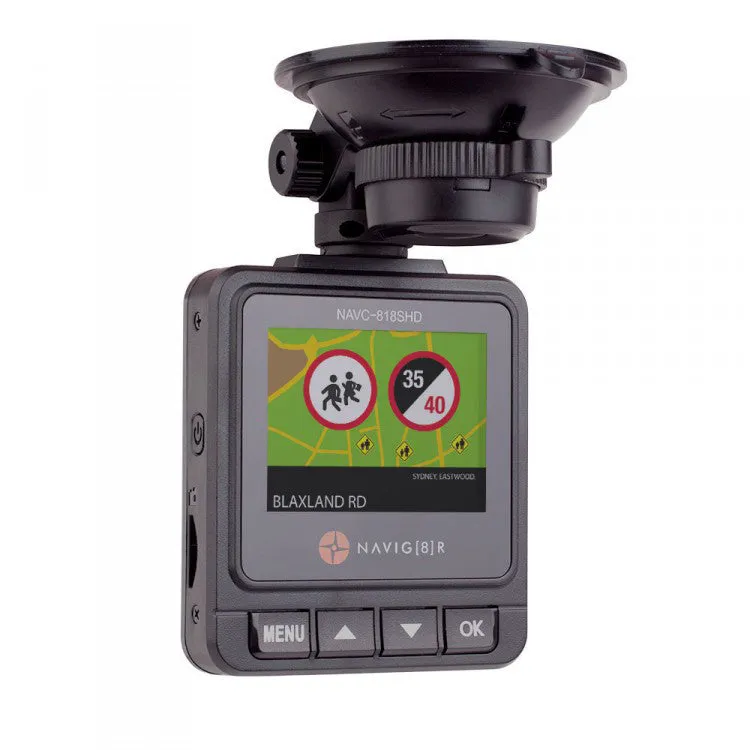Navig8r Pro X UHD 1296p in Car Digital Video Recorder with GPS Map Display