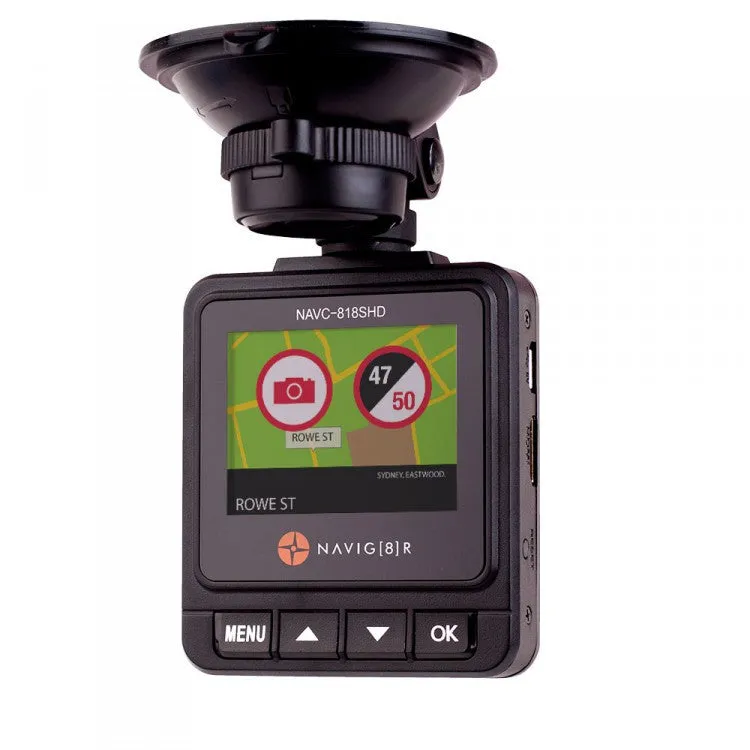 Navig8r Pro X UHD 1296p in Car Digital Video Recorder with GPS Map Display
