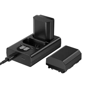 NP-FZ100 Replacement Battery (2-Pack) and Rapid Dual USB Charger Set