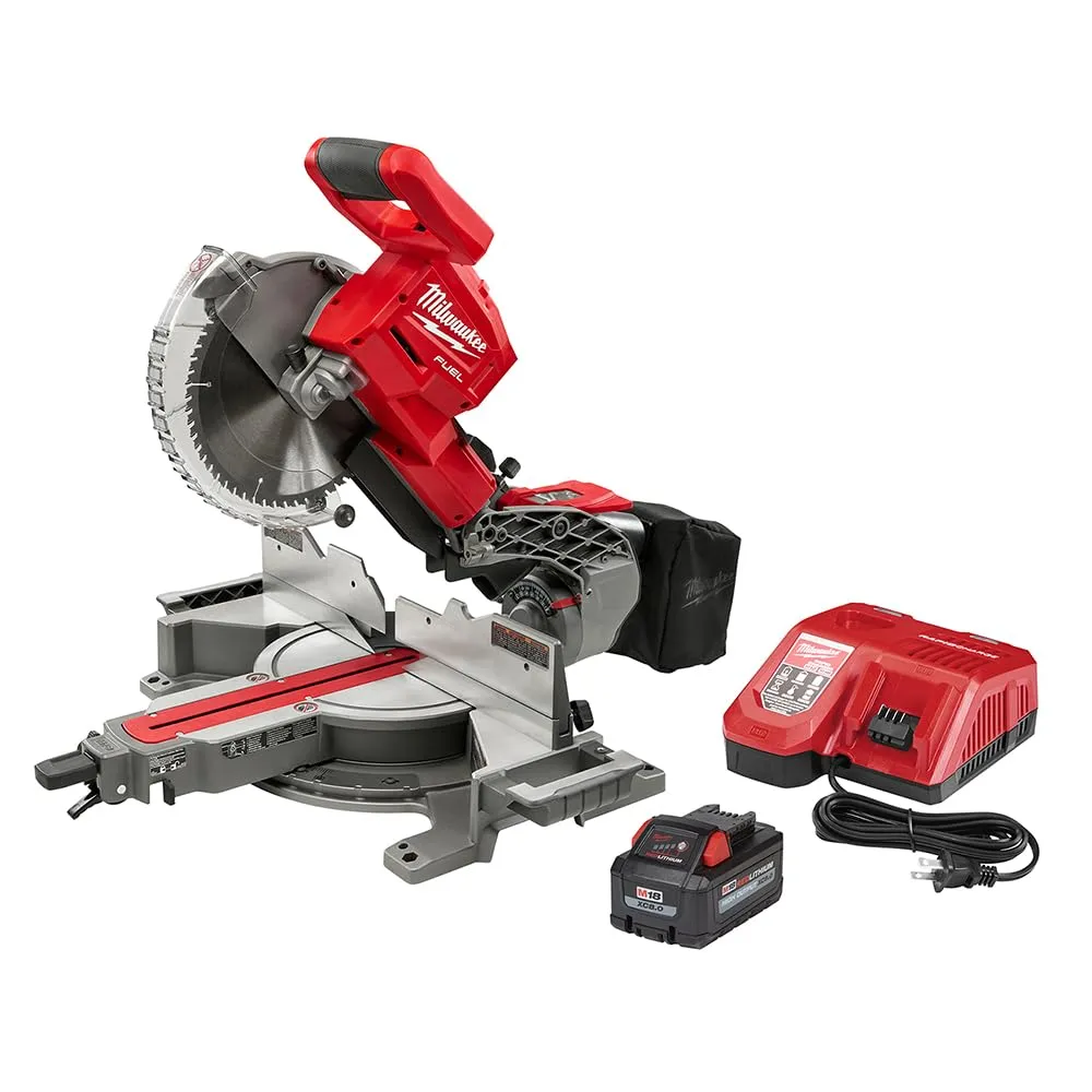 Open Box -  Milwaukee M18 Fuel 18-Volt 10 in. Lithium-Ion Brushless Cordless Dual Bevel Sliding Compound Miter Saw Kit with One 8.0 Ah Battery