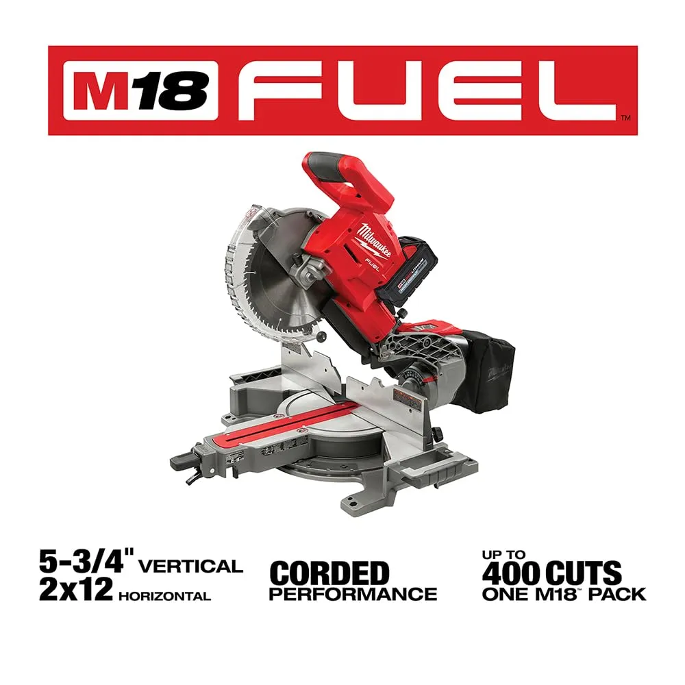 Open Box -  Milwaukee M18 Fuel 18-Volt 10 in. Lithium-Ion Brushless Cordless Dual Bevel Sliding Compound Miter Saw Kit with One 8.0 Ah Battery
