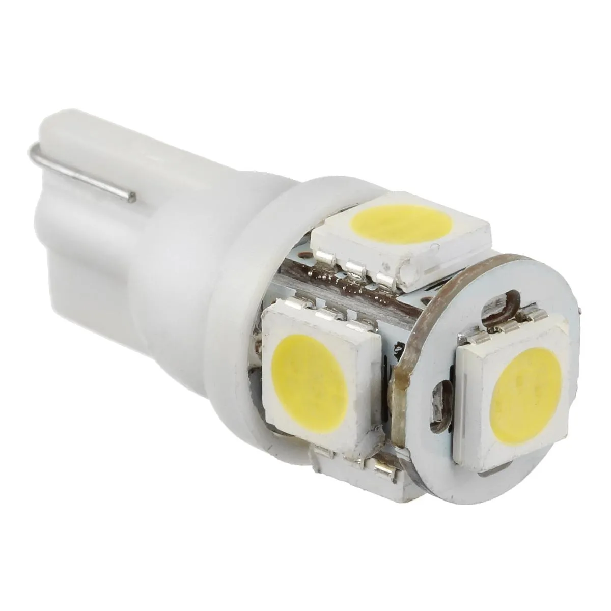 Partsam T10 LED Light Bulbs 5X White 161 168 194 Wedge Base Lights 5-5050-SMD for Cab Roof Running Marker Light LED Backup License Plate Parking Turn Signal Light