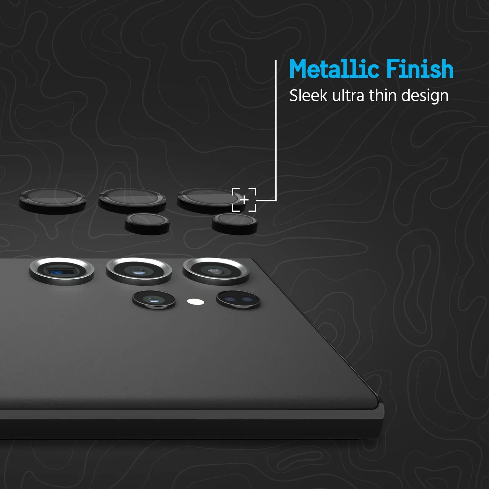 Pelican Aluminum Ring Lens Protectors for Galaxy S23 Ultra - Black