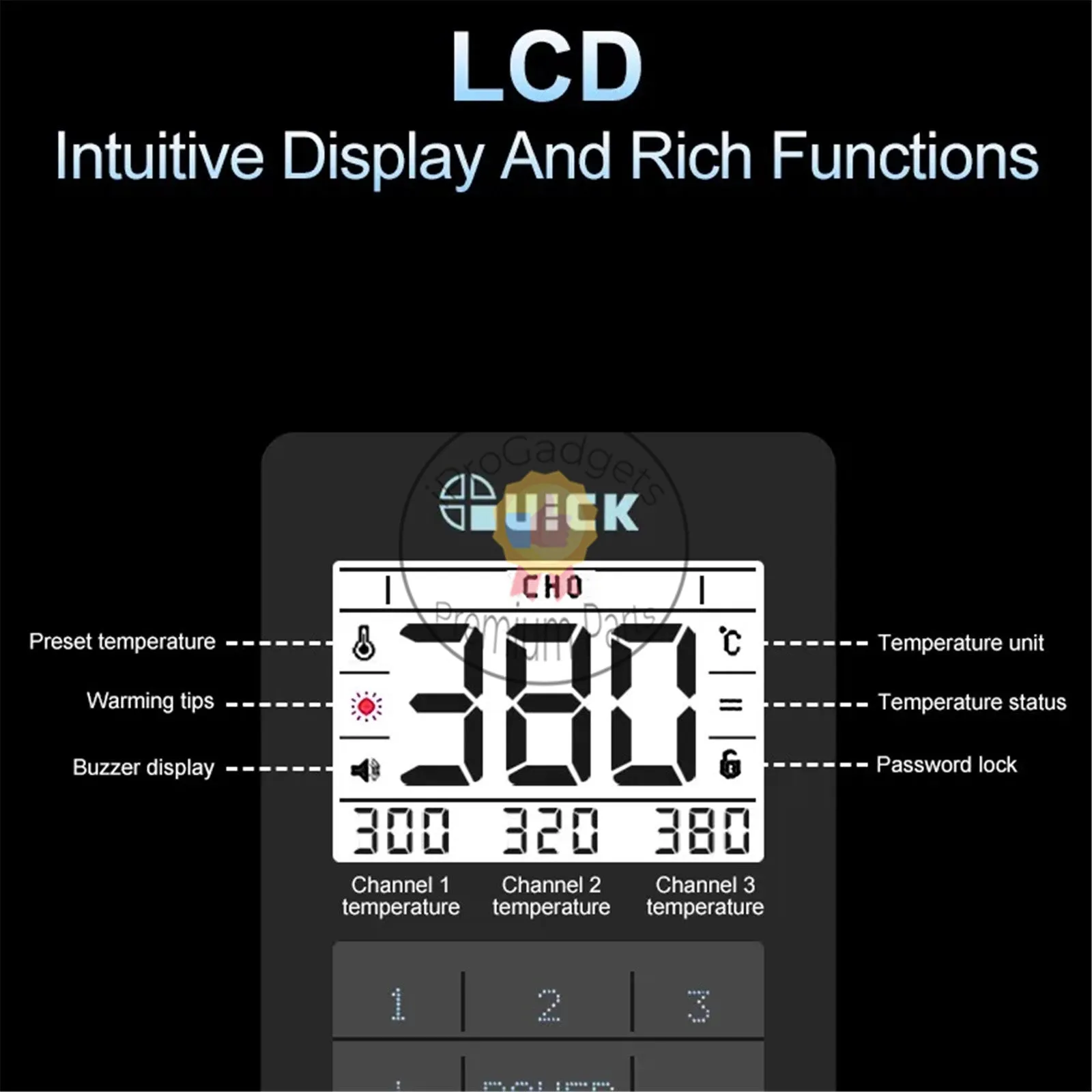 Quick TV2 Smart Desoldering Gun Rework Station Touch Switch With LCD Display Intelligent Delay Soldering