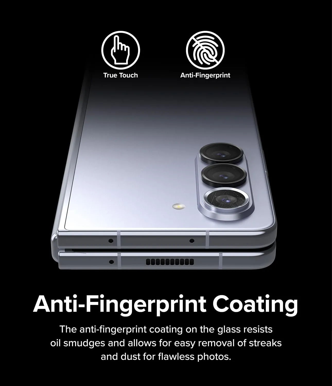 Ringke Samsung Galaxy Z Fold 5 (2023), Camera Lens Tempered Glass and Aluminum Frame - Black