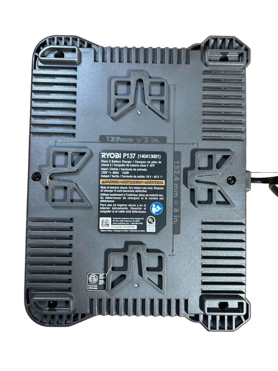 RYOBI ONE  Lithium-Ion Dual Platform Charger for RYOBI 18-Volt ONE  and 40-Volt Batteries
