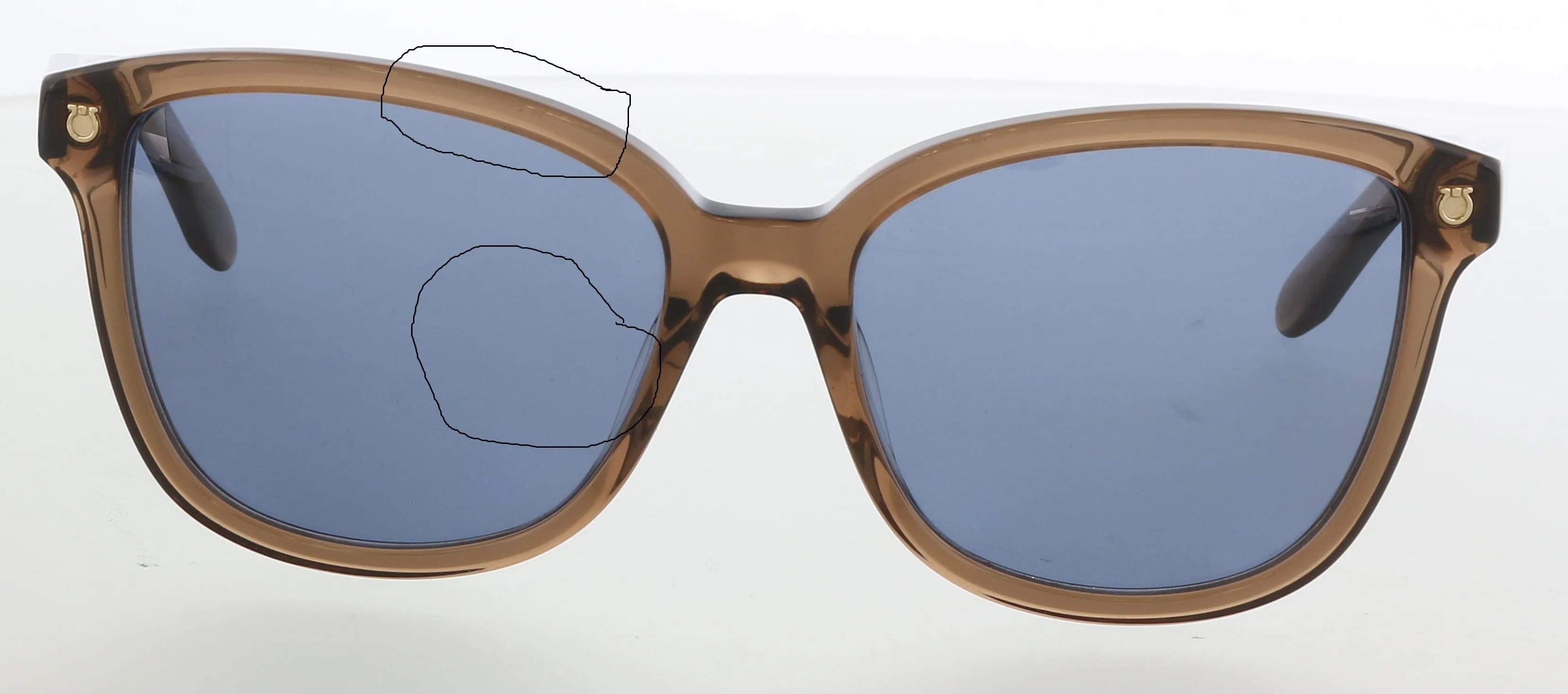 Salvatore Ferragamo SF815/S 210 Brown Rectangle Feline Sunglasses