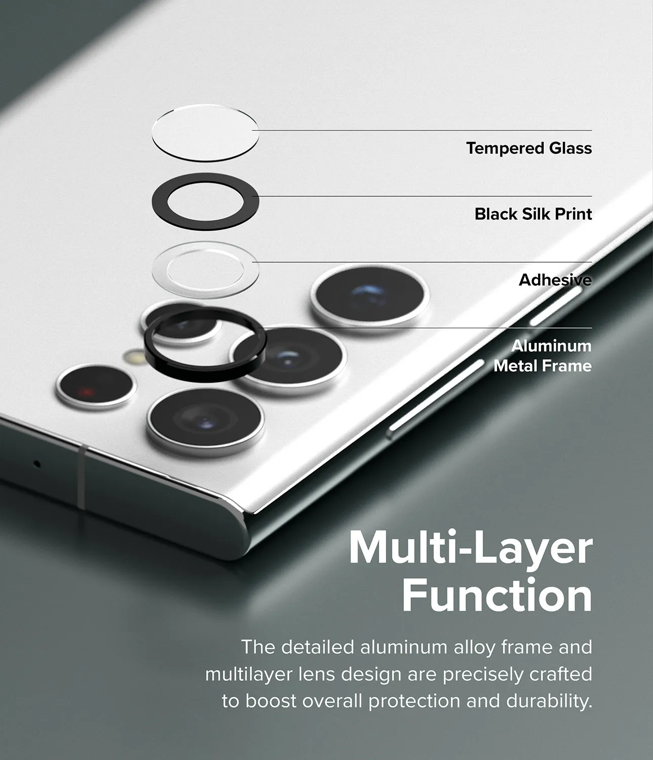 Samsung Galaxy S22 Ultra Lens Protectors|  Camera Lens Frame Glass|  Silver