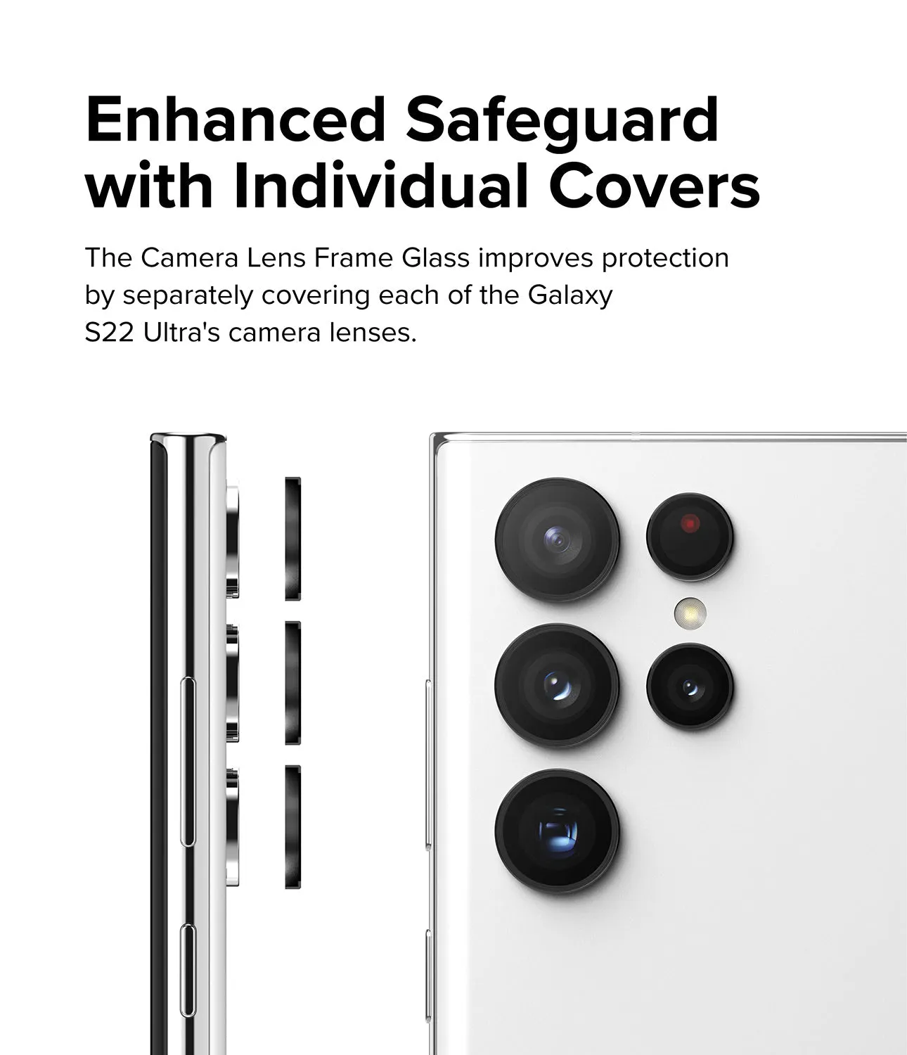 Samsung Galaxy S22 Ultra Lens Protectors|  Camera Lens Frame Glass|  Silver