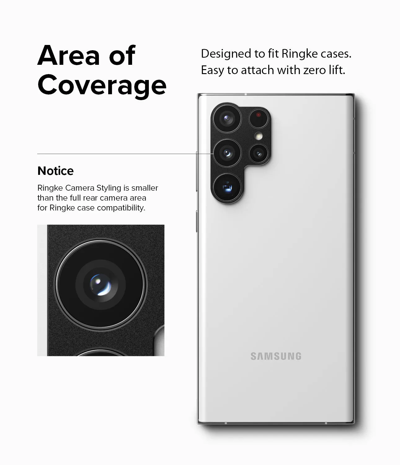 Samsung Galaxy S22 Ultra Lens protectors| Camera Styling| Black