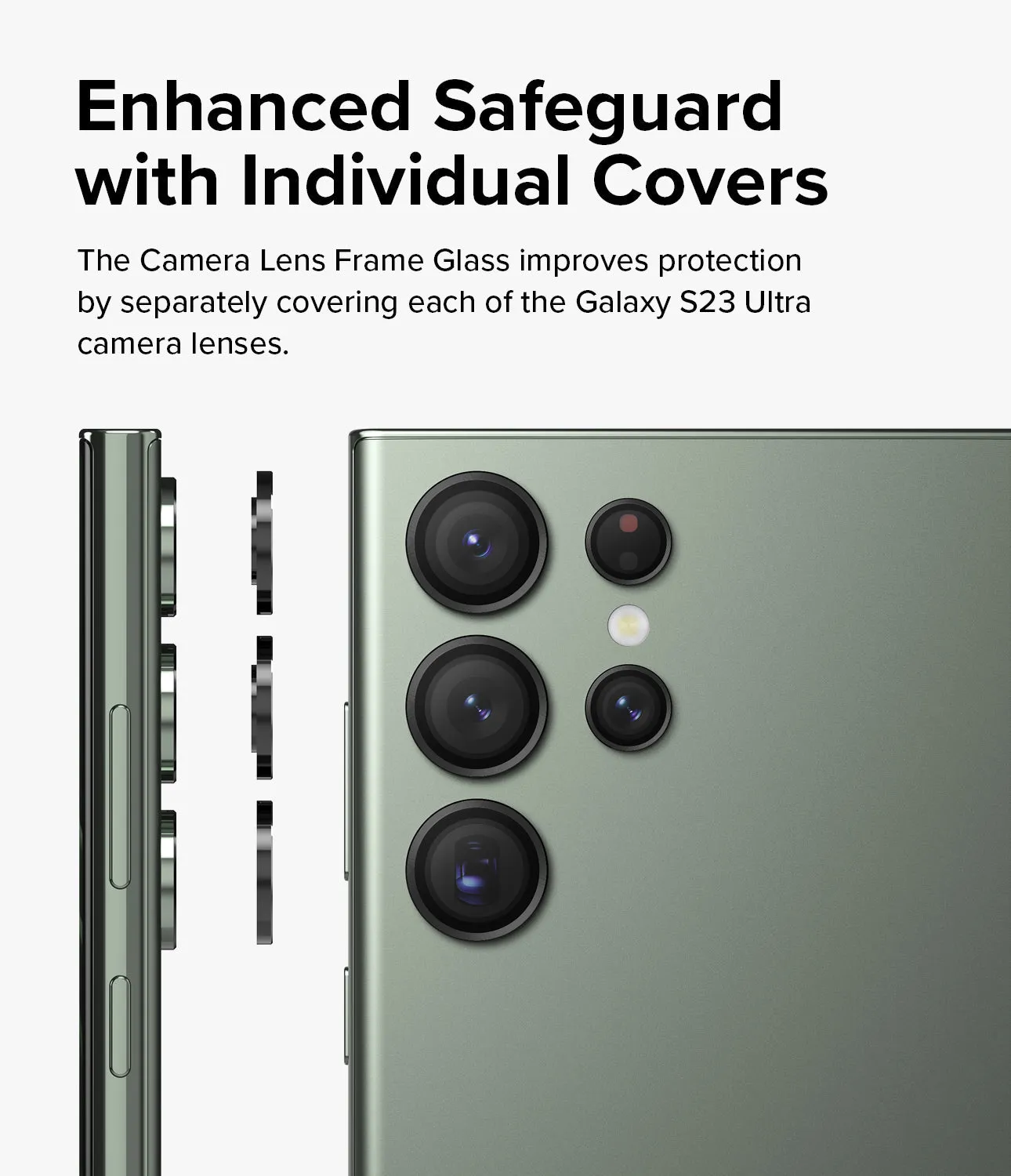 Samsung Galaxy S23 Ultra 5G | Camera Lens Frame Glass | Black