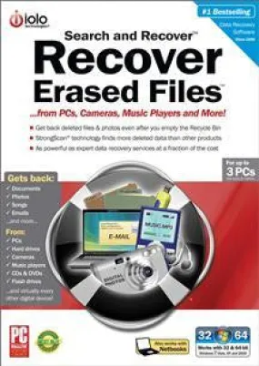 SEARCH AND RECOVER - UP TO 3 PCS (WIN 2000,XP,VISTA,WIN 7-DVD SOFTWARE)