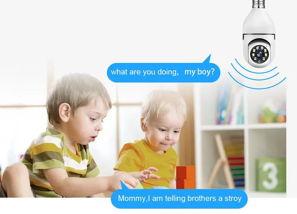 Smart AI Wireless Night Vision HD Wifi Surveillance Camera for E27 Light Bulb Socket
