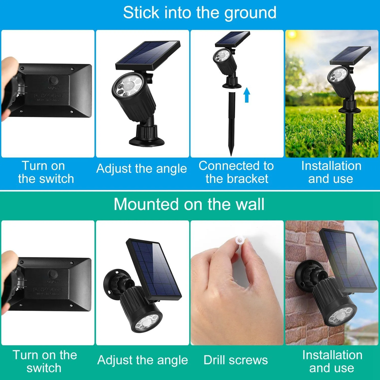 Solarek Lights Outdoor Solar Powered LED Spotlights