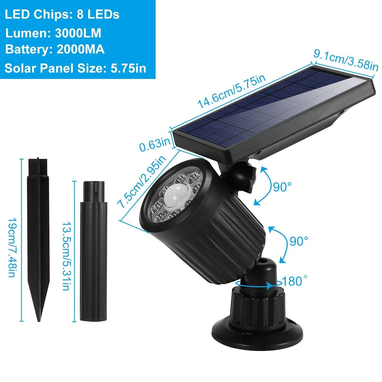Solarek Lights Outdoor Solar Powered LED Spotlights