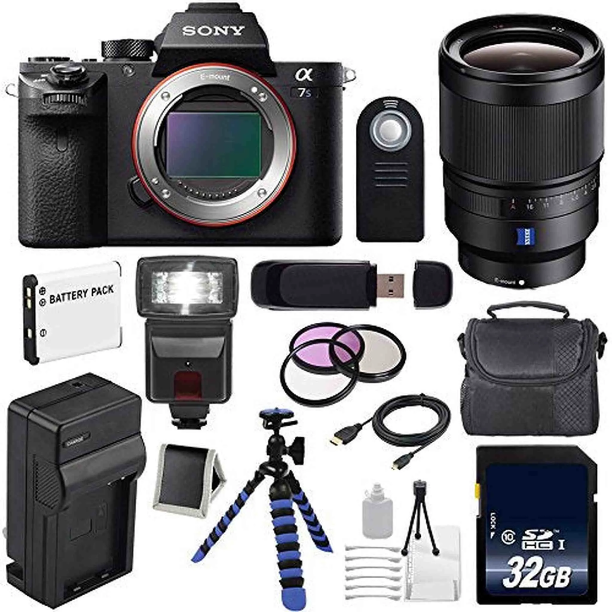 Sony Alpha a7S II a7S Mark II a7SII ILCE7SM2/B Mirrorless Digital Camera (International Model)   Sony Distagon T FE 35mm Lens Extreme Bundle