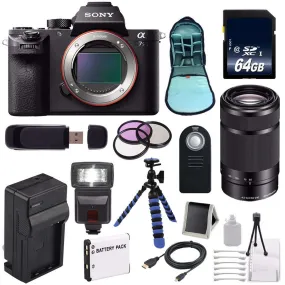 Sony Alpha a7S II a7S Mark II a7SII ILCE7SM2/B Mirrorless Digital Camera (International Model)   Sony E 55-210mm f/4.5-6 Lens Advanced Bundle