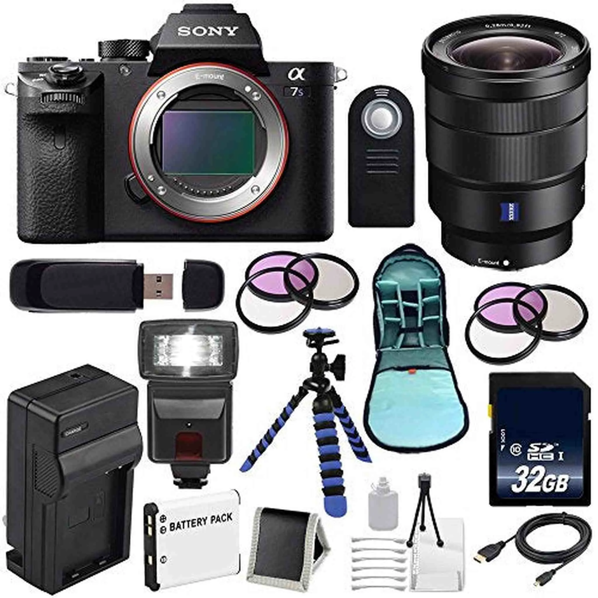 Sony Alpha a7S II a7S Mark II a7SII ILCE7SM2/B Mirrorless Digital Camera (International Model)   Vario-Tessar T FE 16-35 Lens Tripod Bundle