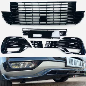 T6.1 Upper Badgeless / Lower Grilles & TL design splitter Gloss Black ABS