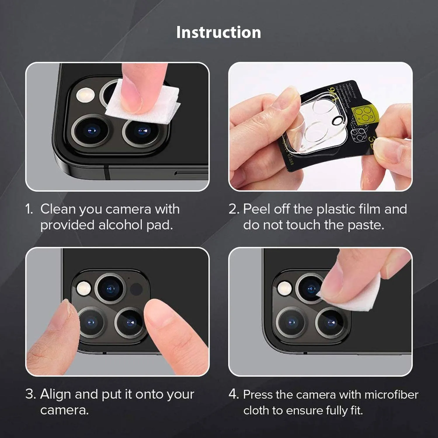 Tough On iPhone 14 Pro / Pro Max Rear Camera Protector Tempered Glass Black