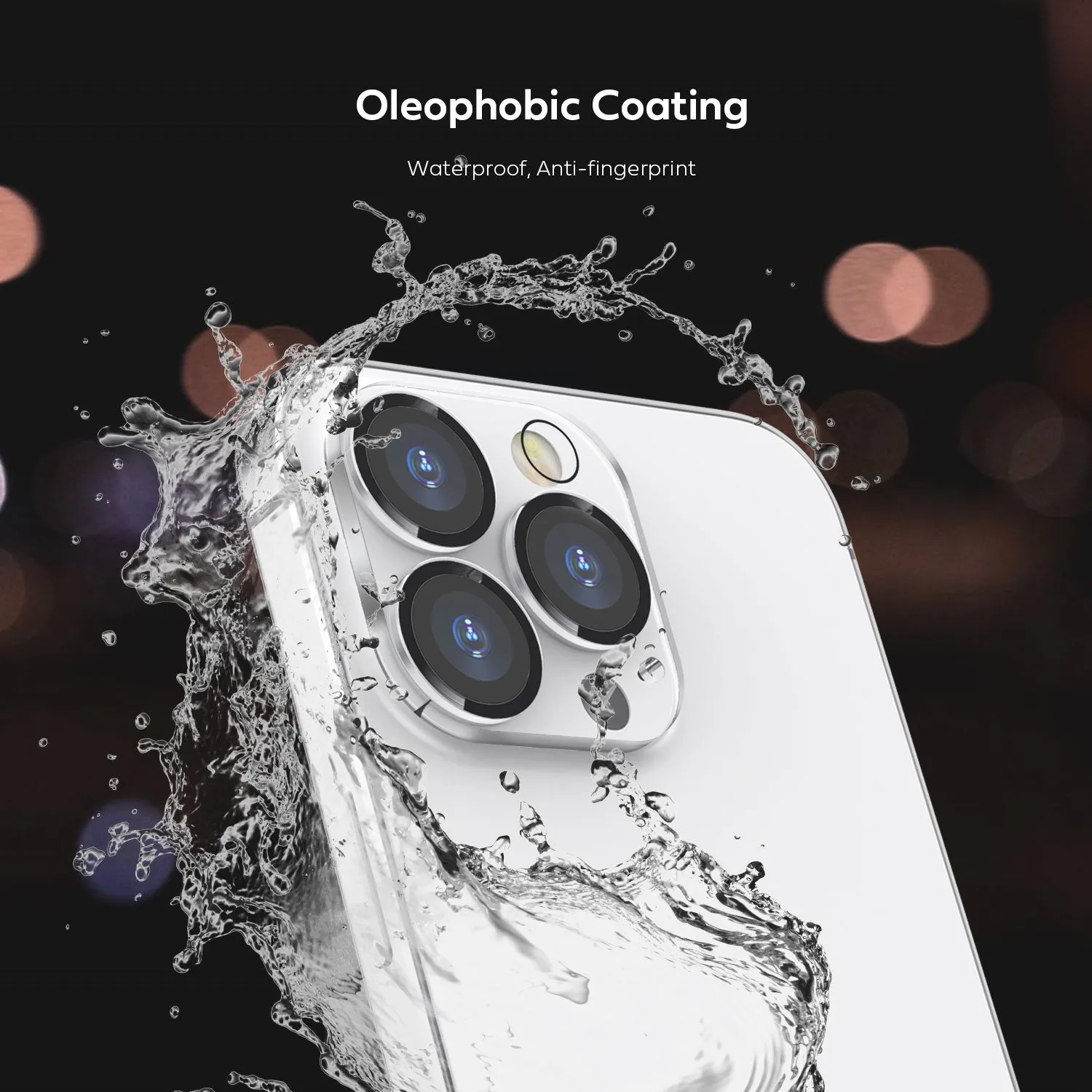 Tough On iPhone 14 Pro / Pro Max Rear Camera Protector Tempered Glass Black