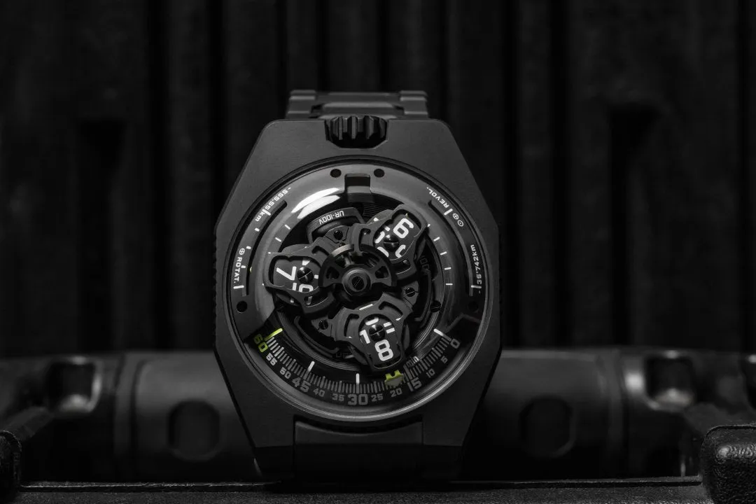 Urwerk UR-100V Full Black Titanium Jacket Watch
