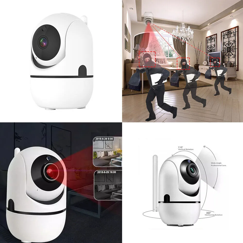 US 1-2 Pc 1080p Security Camera WiFi IP Indoor Baby HD 360°Two-way Audio Motion